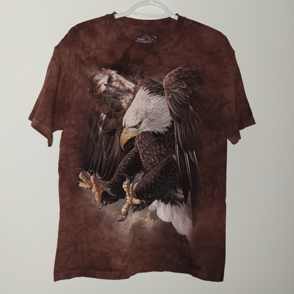 The Mountain Bald Eagle Short‎ Sleeve T-Shirt Men's Size Medium Brown 2014 USA
